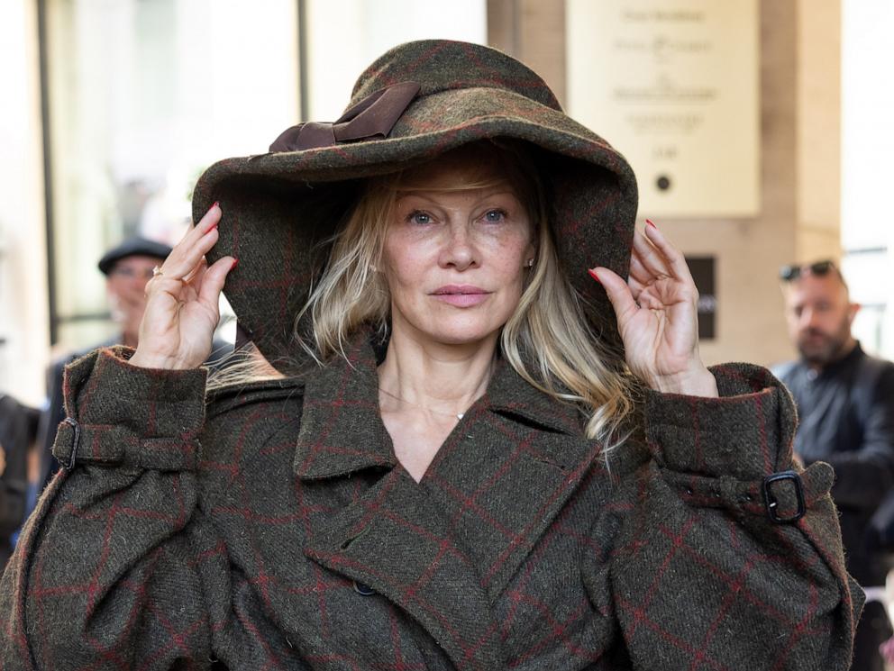 PHOTO: Pamela Anderson attends the Vivienne Westwood Womenswear Spring/Summer 2024 show as part of Paris Fashion Week, Sept. 30, 2023, in Paris.