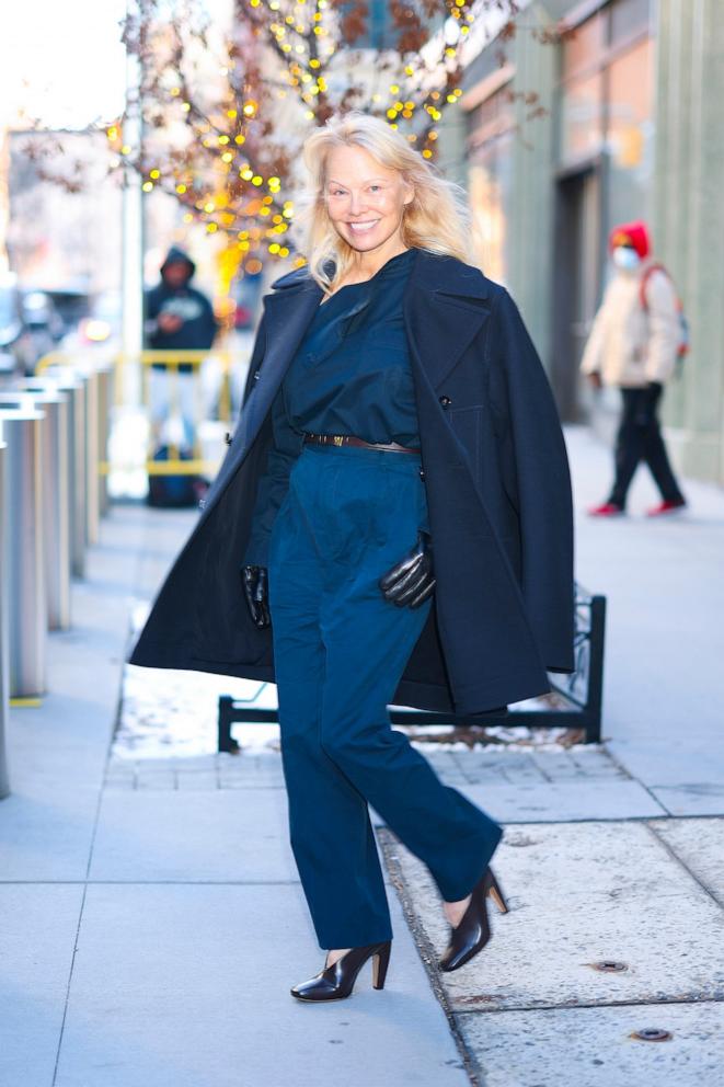 PHOTO: Pamela Anderson seen in Hudson Square, Jan. 7, 2025, in New York.