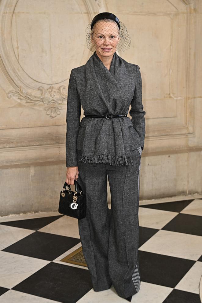 PHOTO: Pamela Anderson attends the Christian Dior Haute Couture Spring-Summer 2025 show as part of Paris Fashion Week, Jan. 27, 2025, in Paris.