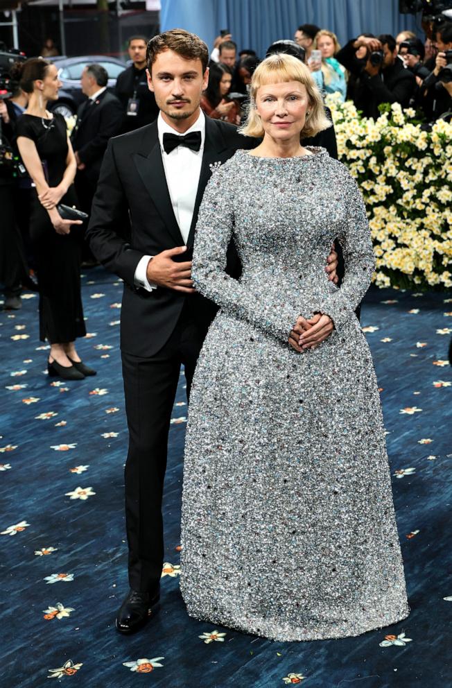 PHOTO: Brandon Thomas Lee and Pamela Anderson attend the 2025 Met Gala Celebrating "Superfine: Tailoring Black Style" at Metropolitan Museum of Art on May 05, 2025 in New York City.