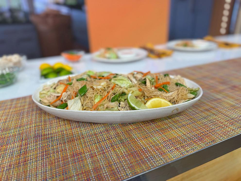 PHOTO: Leah Cohen shares pancit bihon recipe on "Good Morning America" on May 2, 2025.