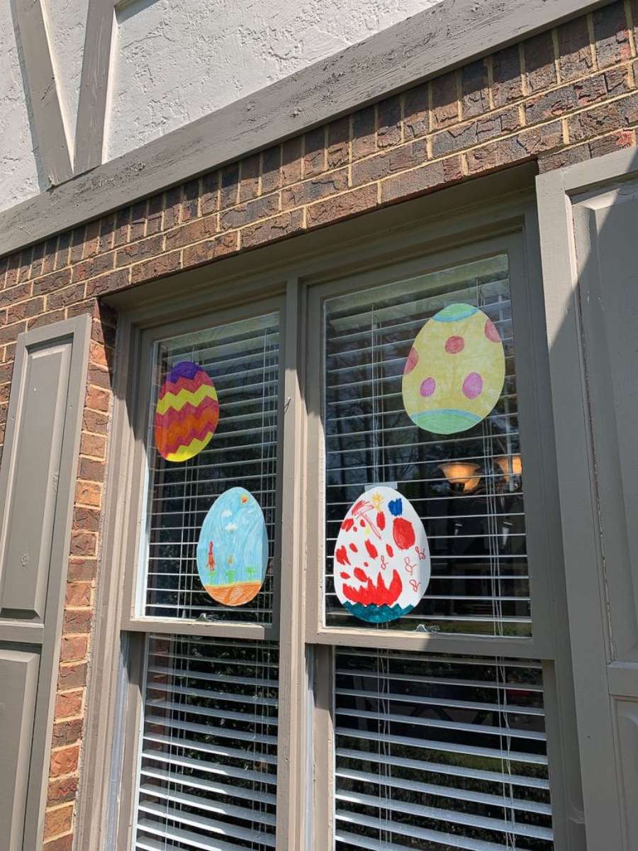 PHOTO: Brooke Peck a mom of one from Atlanta, Georgia, launched the Facebook event for the Spring egg hunt, encouraging other parents and their children to decorate and hang paper eggs in their windows. 