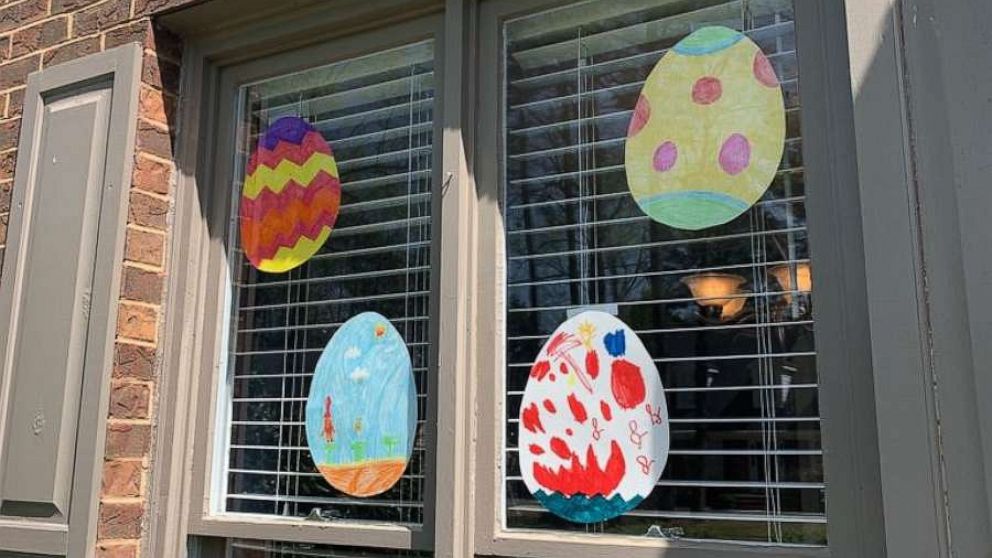 PHOTO: Brooke Peck a mom of one from Atlanta, Georgia, launched the Facebook event for the Spring egg hunt, encouraging other parents and their children to decorate and hang paper eggs in their windows. 