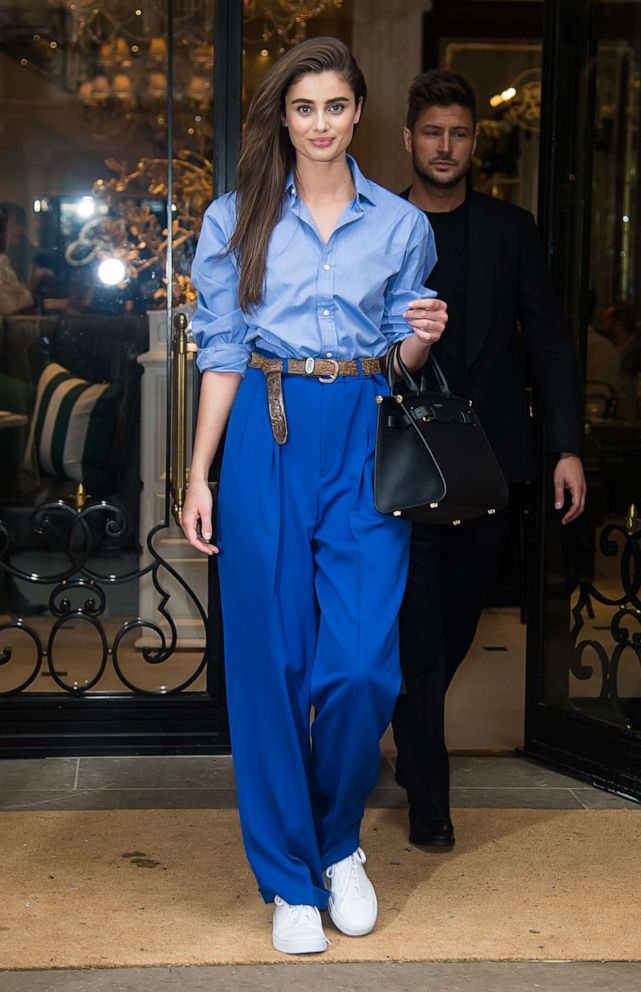 PHOTO: Model Taylor Marie Hill is seen leaving Ralph Lauren Spring/Summer 2019 fashion show during New York Fashion Week, Feb. 7, 2019, in New York.