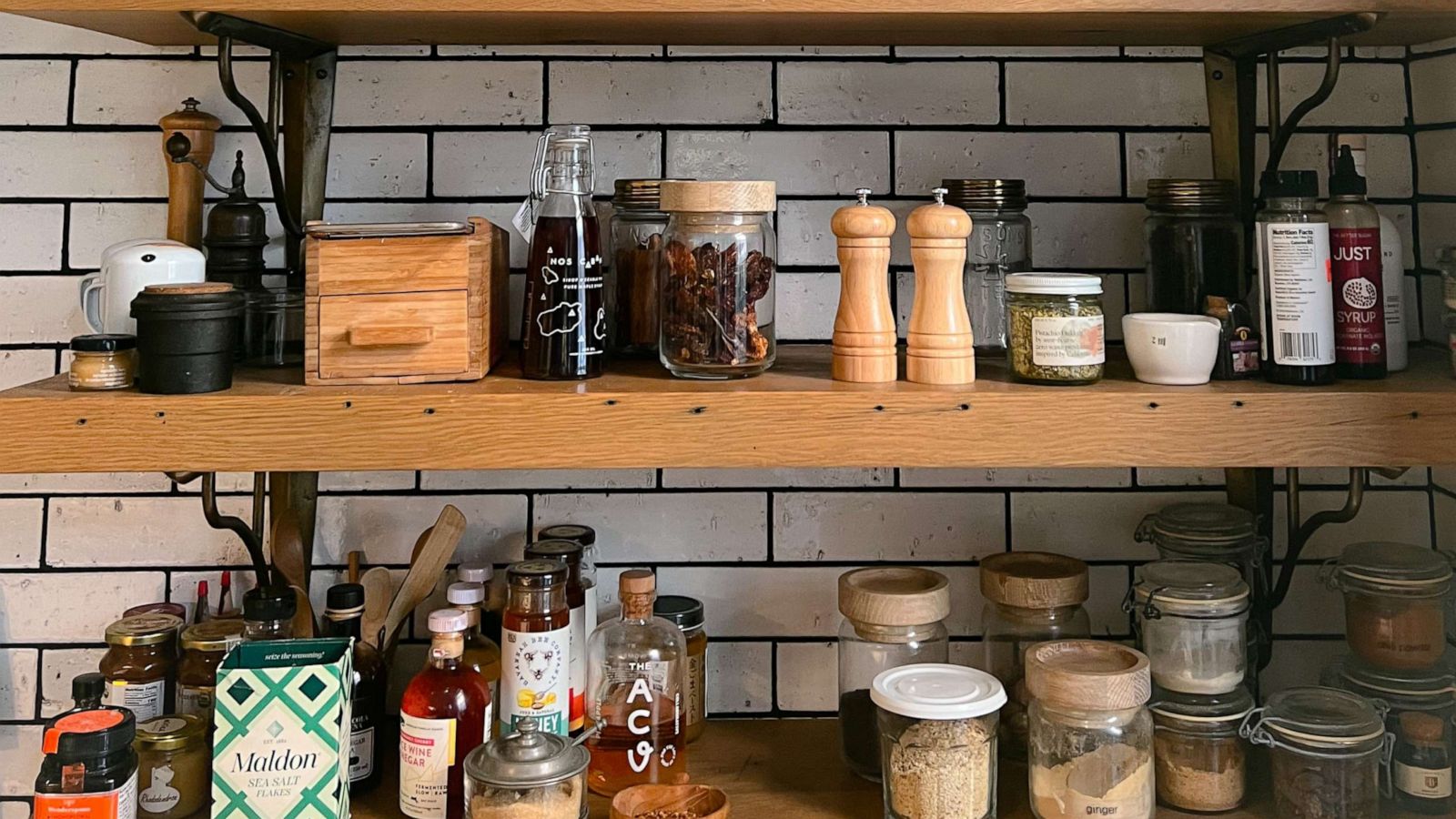 PHOTO: Dry goods and spices organized in the kitchen of Allison Cayne.