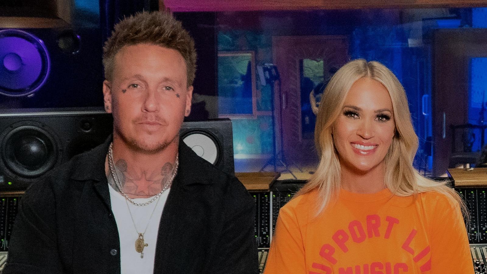 PHOTO: Carrie Underwood and Papa Roach forntman Jacoby Shaddix appear in this image for new recording of Papa Roach's hit song, "Leave a Light On (Talk Away The Dark)."