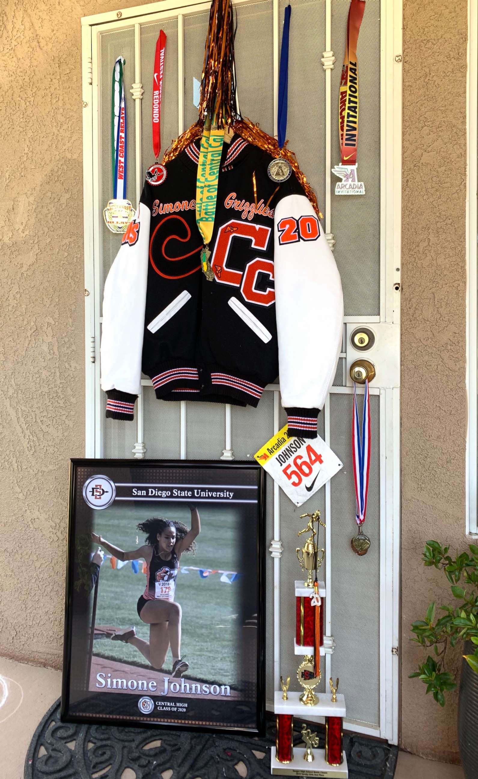 PHOTO: Families are decorating their porches and doors to celebrate the high school seniors who are missing graduation, prom and other milestone events as a result of stay-at-home orders amid the novel coronavirus outbreak.