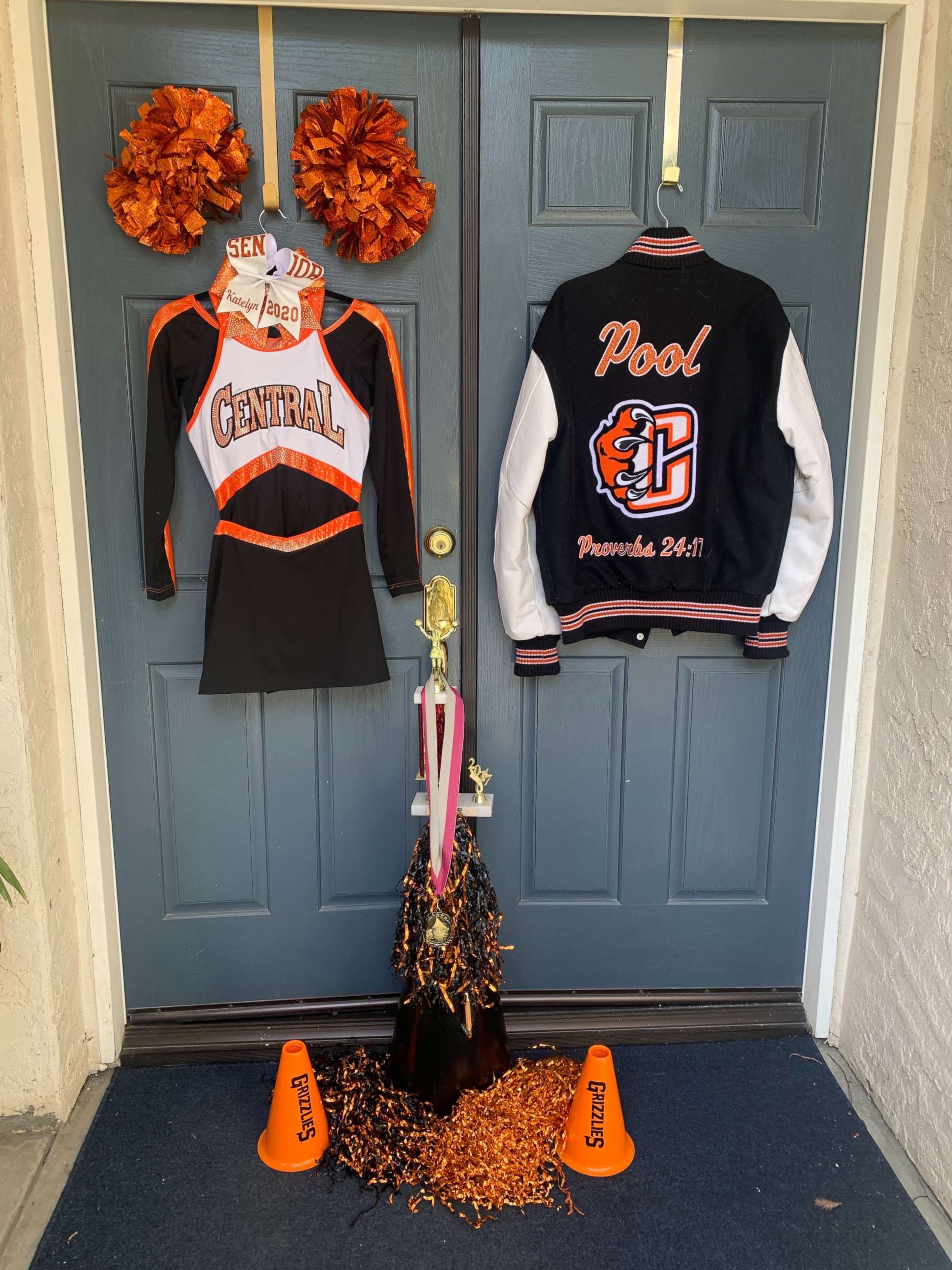PHOTO: Families are decorating their porches and doors to celebrate the high school seniors who are missing graduation, prom and other milestone events as a result of stay-at-home orders amid the novel coronavirus outbreak.