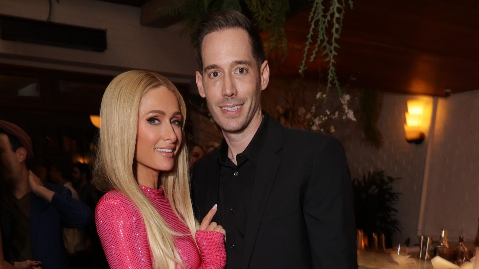 PHOTO: Paris Hilton and Carter Reum attend United Talent Agency's Oscars pre-party at Soho House Holloway in West Hollywood, March 8, 2024.