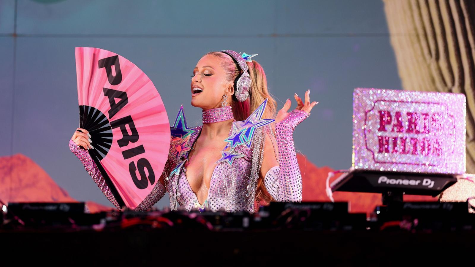 PHOTO: Paris Hilton performs at Diplo's HonkyTonk during the 2025 Stagecoach Festival, on April 25, 2025, in Indio, Calif.