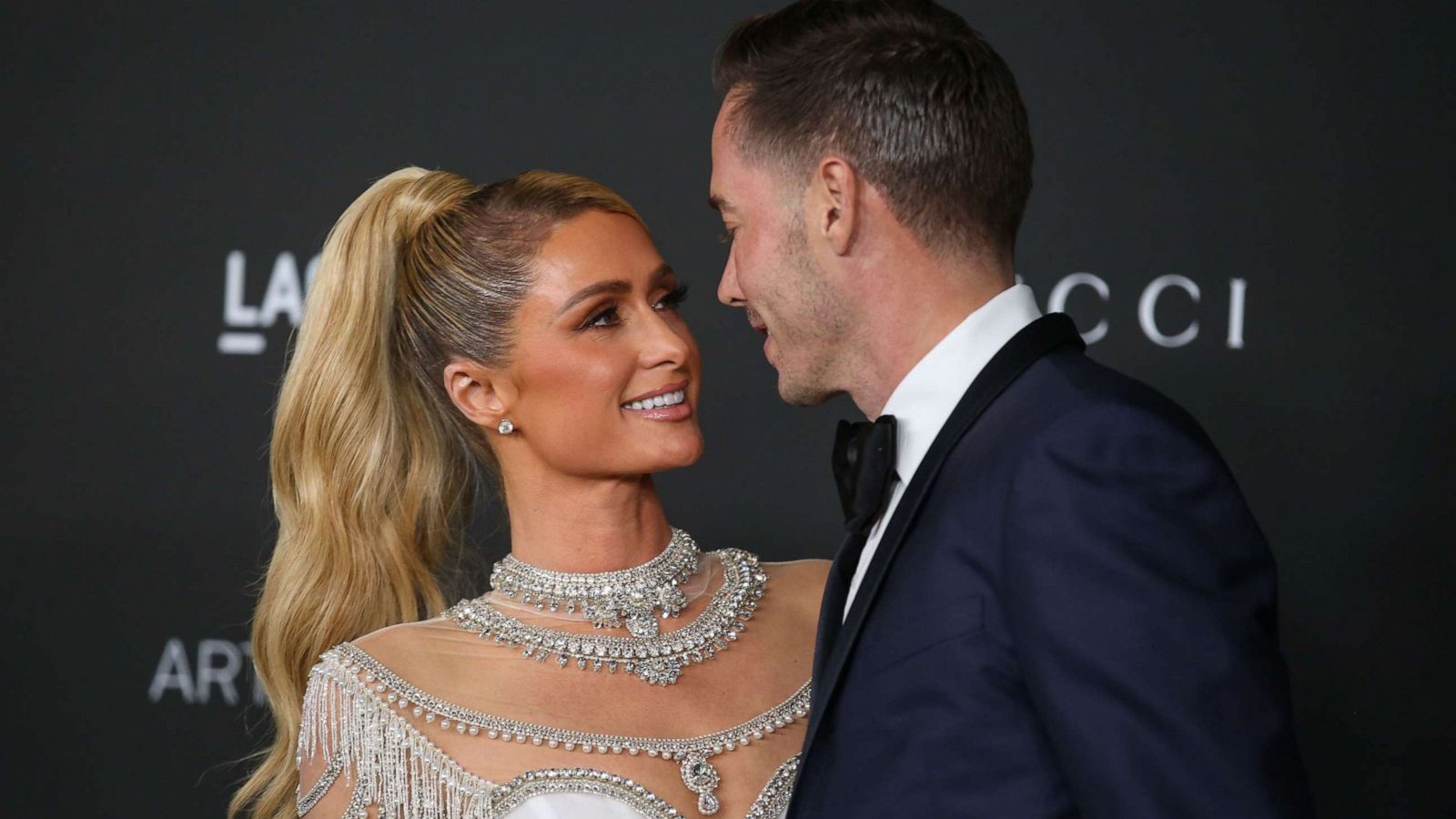 PHOTO: Paris Hilton attends a gala with fiancé Carter Reum in Los Angeles, Nov. 6, 2021.