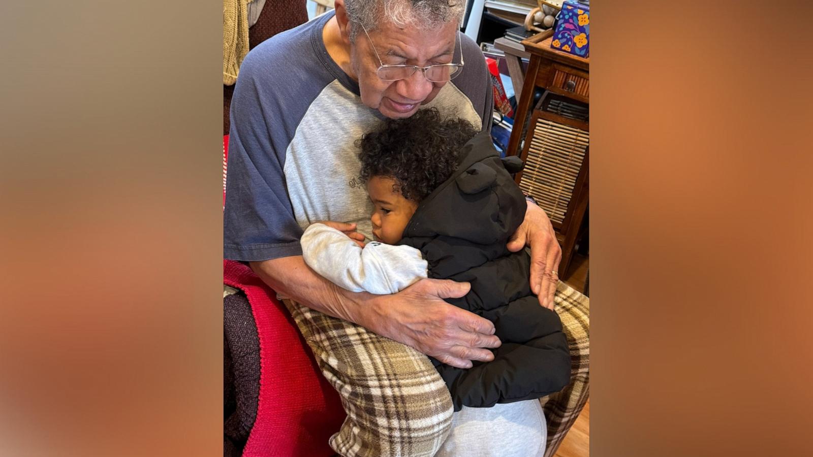 PHOTO: Taryn Watson’s two-year-old son TJ likes to help his great-grandfather Philip Thompson with his movements. Thompson was diagnosed with Parkinson’s disease in 2013.