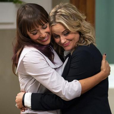 PHOTO: Rashida Jones as Ann Perkins and Amy Poehler as Leslie Knope in a scene from the TV show, "Parks and Recreation" from Season 7 in 2015.