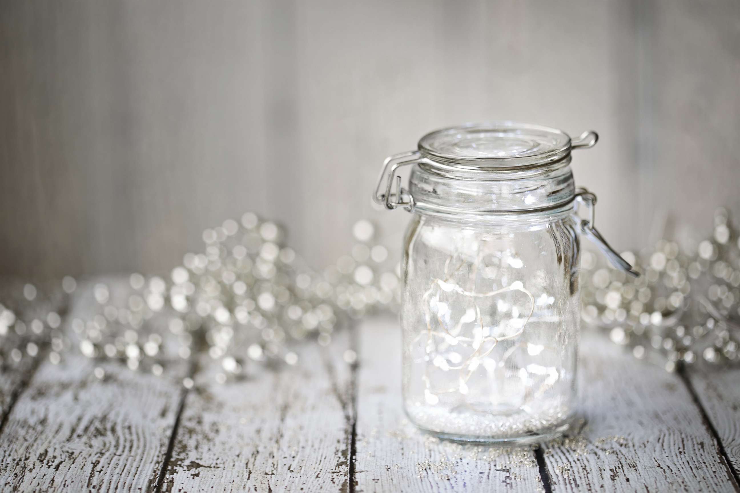 PHOTO: Fairy lights fill a jar in an undated stock image.