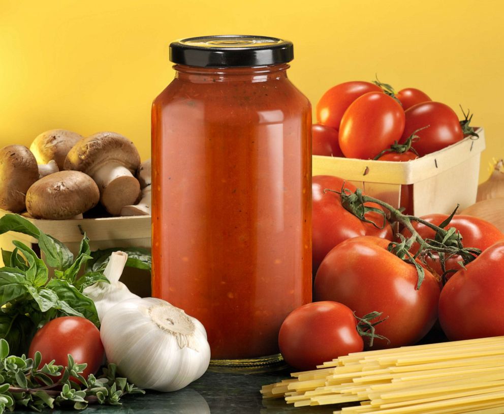 PHOTO: A jar of pasta sauce and ingredients are depicted in an undated stock photo.