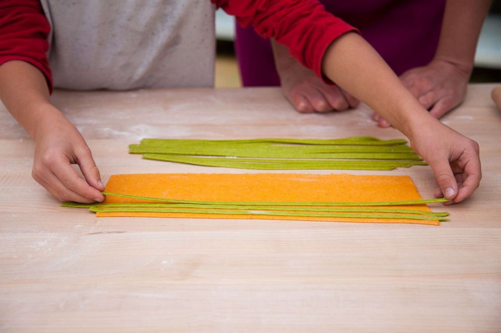 PHOTO: Linda Miller Nicholson of Salty Seattle works with two flavors of fresh pasta dough.