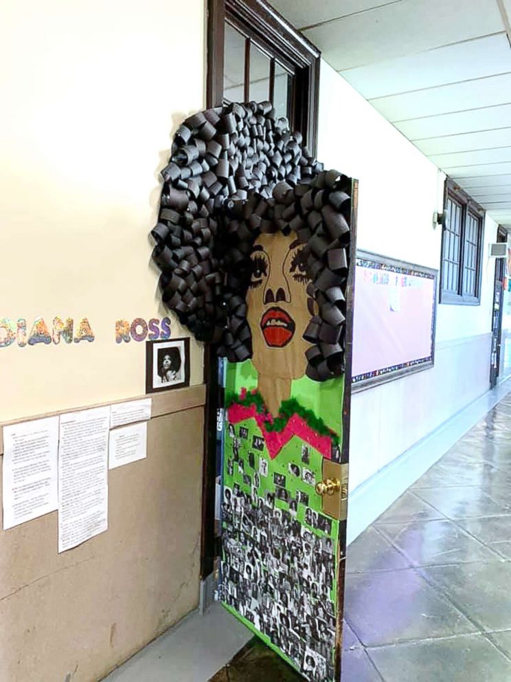 PHOTO: Patrice Bertotto is a teacher in Philadelphia who has decorated her classroom door for Black History Month.