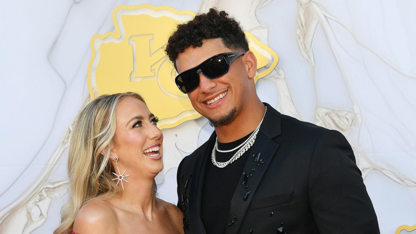 PHOTO: Brittany and Patrick Mahomes arrive on the red carpet prior to the Kansas City Chiefs Super Bowl Ring Ceremony at the Nelson-Atkins Museum of Art, on June 13, 2024, in Kansas City, Missouri.