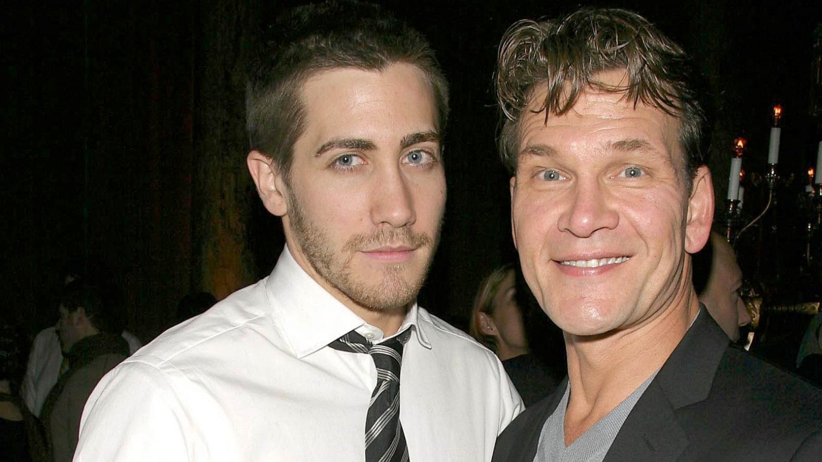 PHOTO: Jake Gyllenhaal and Patrick Swayze at 'Mona Lisa Smile' film premiere, New York, Dec. 10, 2003.