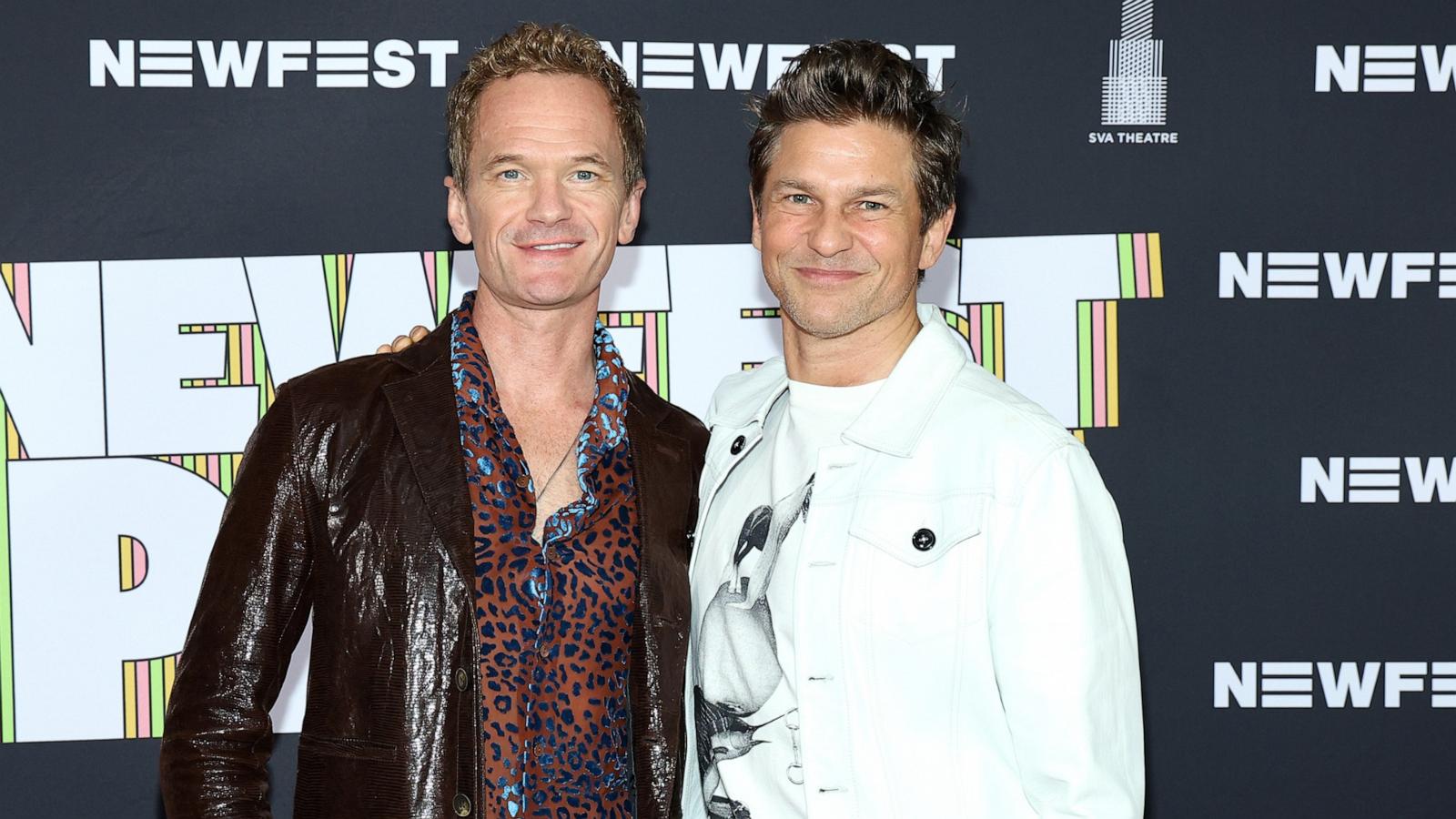 PHOTO: (L-R) Neil Patrick Harris and David Burtka attend the "A House Is Not A Disco" opening night premiere during NewFest Pride at SVA Theater on May 30, 2024 in New York City.