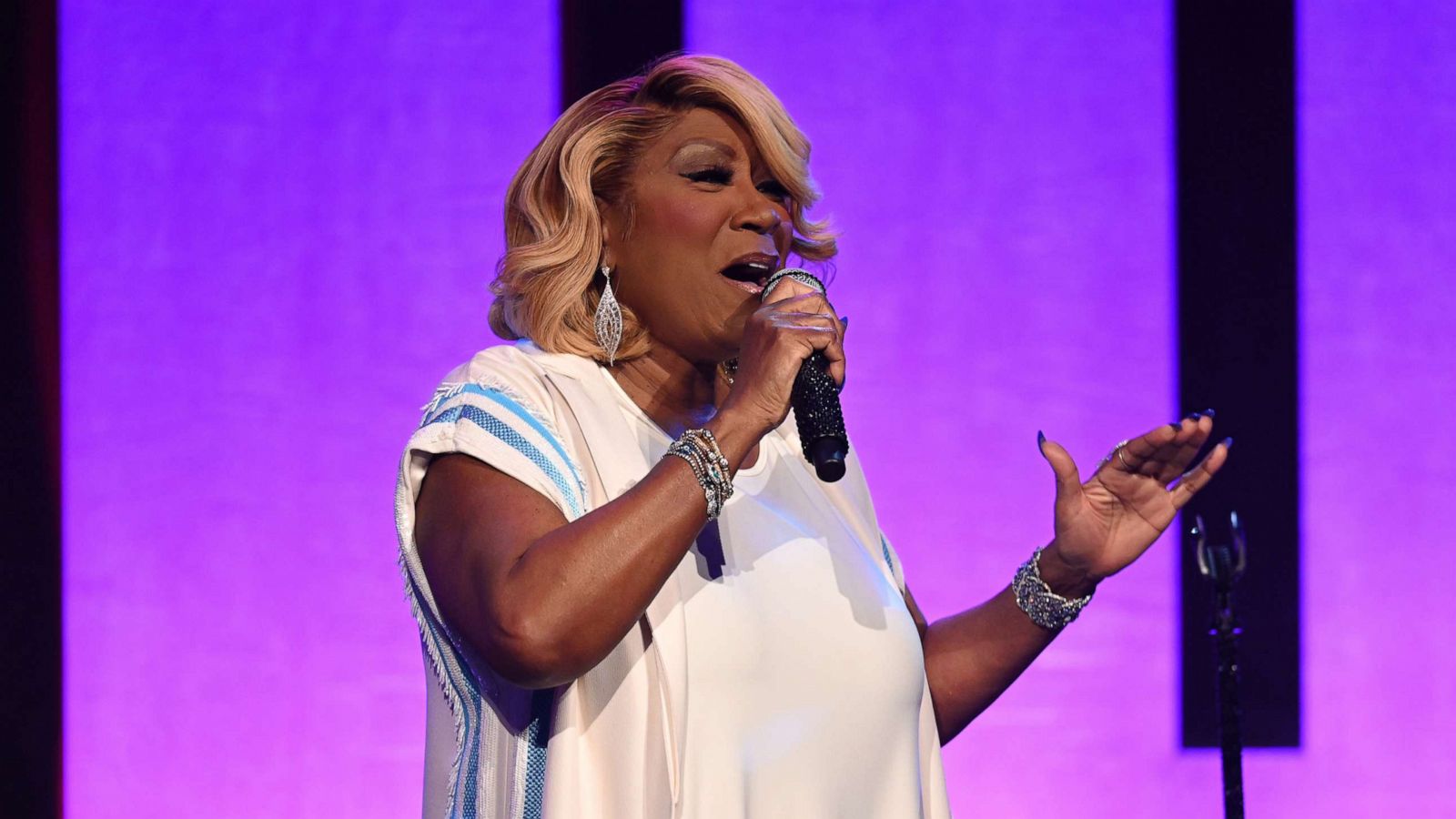 PHOTO: Patti LaBelle performs on stage at the Angel Ball 2019 hosted by Gabrielle's Angel Foundation at Cipriani Wall Street on October 28, 2019, in New York.