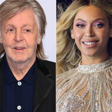 PHOTO: Split showing Sir Paul McCartney at the UK premiere of 