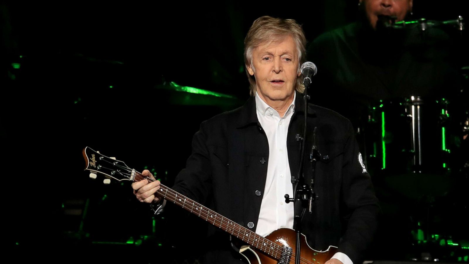 PHOTO: Sir Paul McCartney performs at the T-Mobile Arena in Las Vegas during his Freshen Up Tour on June 28th, 2019.