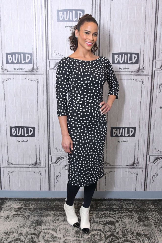 PHOTO: Paula Patton visits Build to discuss  the movie "Sacrifice" at Build Studio on Dec. 18, 2019 in New York City.