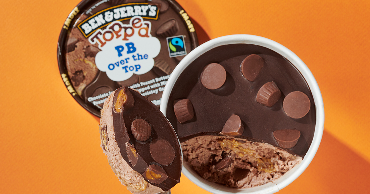 PHOTO: A scoop of the new Ben & Jerry's Topped flavor PB Over the Top.