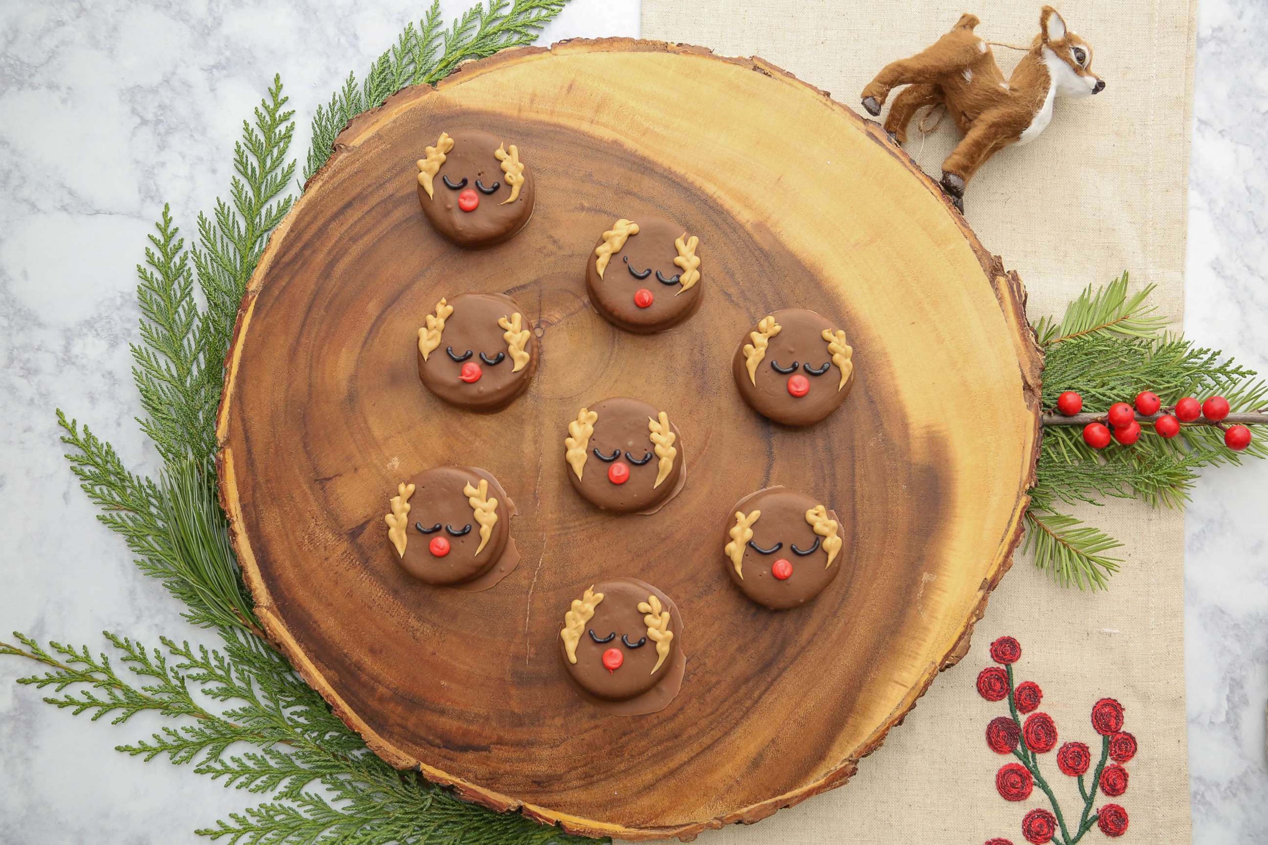 PHOTO: Reindeer peanut butter cracker cookies by Jenny Cookies are a festive holiday treat.