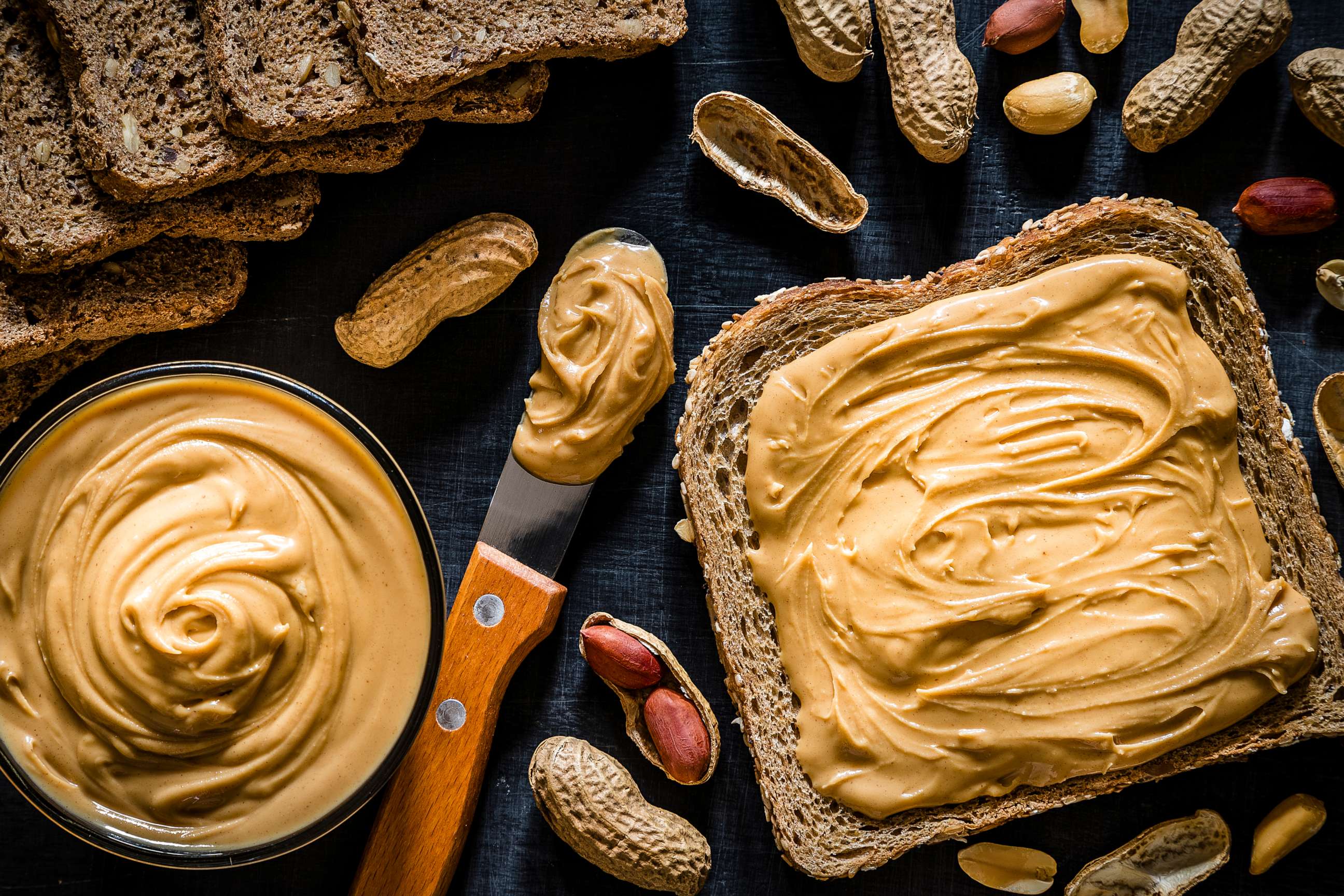 PHOTO: Peanut butter and peanuts are seen in this stock photo.