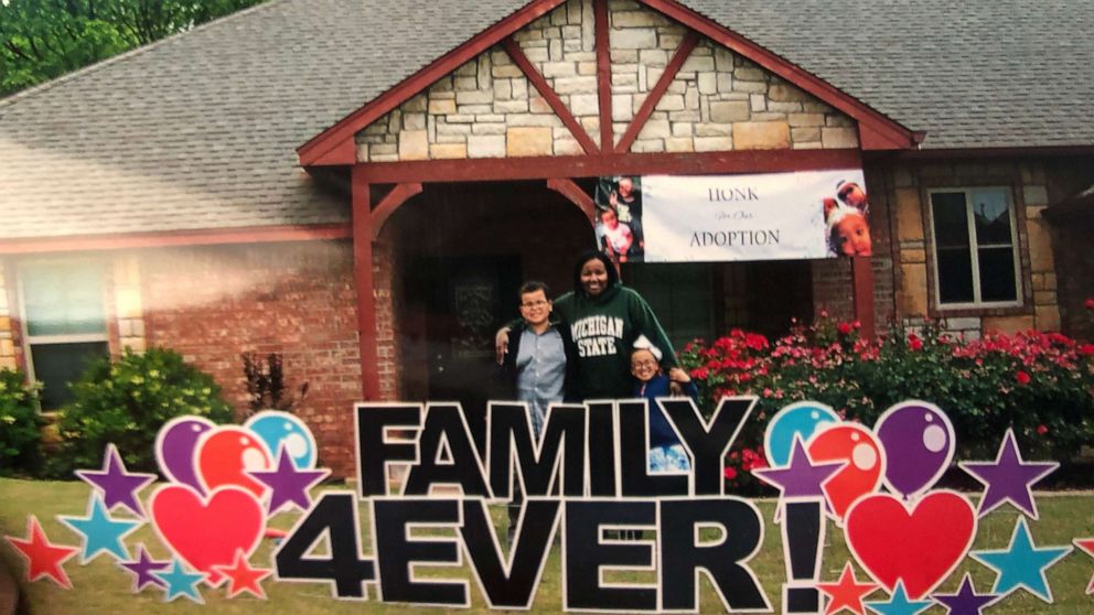 PHOTO: Dr. Arveitta Edge of Noble, Oklahoma, met her son D.J. when he came to her office for a checkup with his foster parents. Edge later met D.J.'s biological sister, Brianna, 7.