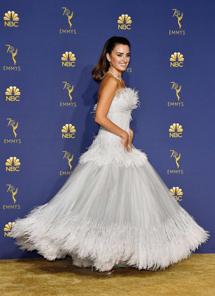 PHOTO: Penelope Cruz poses in the press room during the 70th Emmy Awards at Microsoft Theater, Sept. 17, 2018, in Los Angeles.