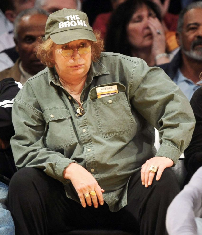 PHOTO: Penny Marshall sits courtside at Staples Center in Los Angeles, Feb. 16, 2010. 