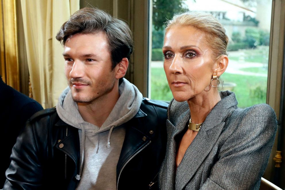 PHOTO: Canadian singer Celine Dion and Spanish dancer Pepe Munoz arrive for the 2019 Spring-Summer Haute Couture collection fashion show by RVDK Ronald van der Kemp in Paris, Jan. 23, 2019.