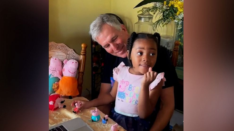PHOTO: Tanya Alvarez's video post of her father David Zielke filming videos with his granddaughter's Peppa Pig toys quickly went viral after she posted it on TikTok.