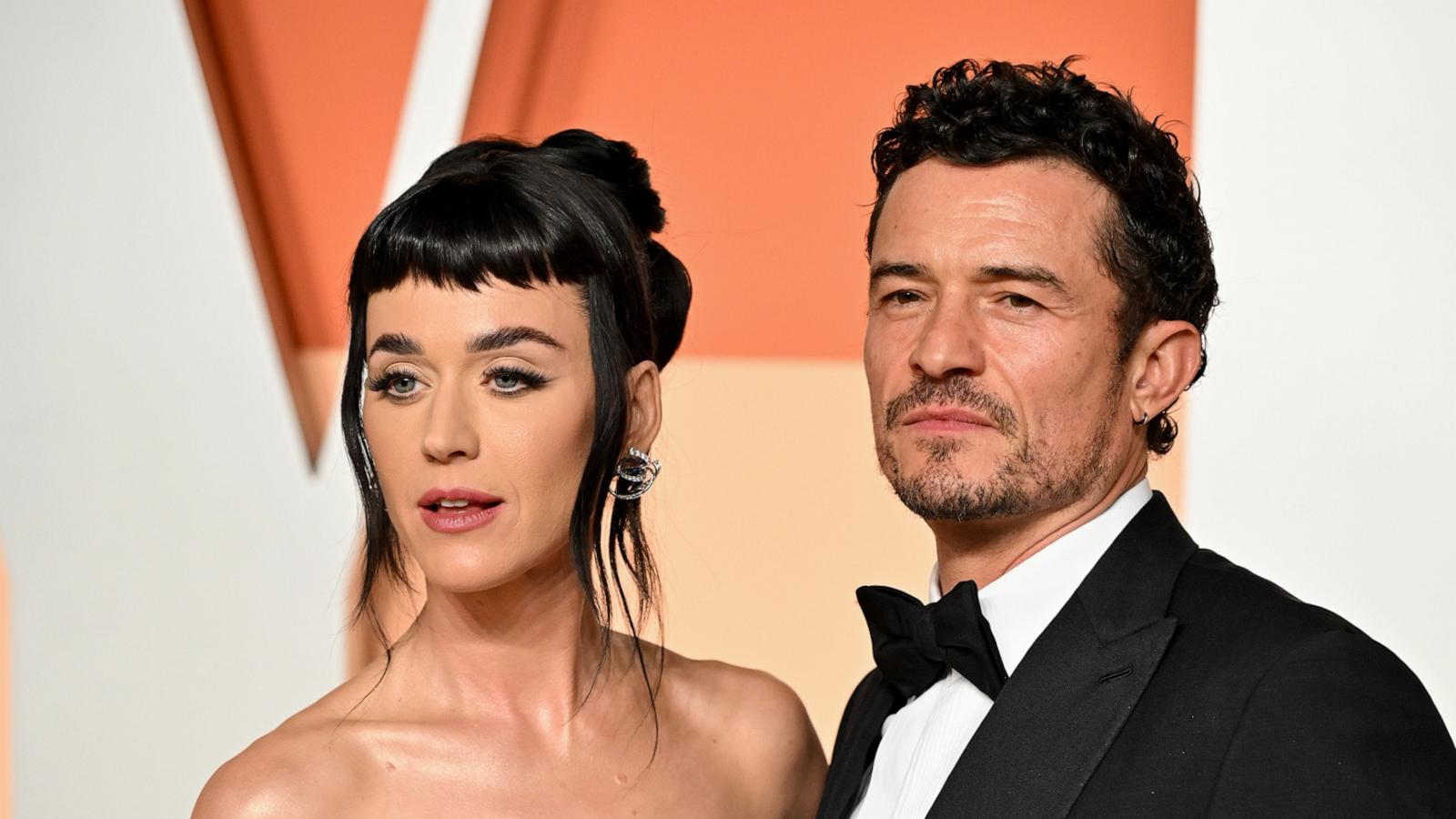 PHOTO: Katy Perry and Orlando Bloom attend the 2025 Vanity Fair Oscar Party Hosted By Radhika Jones at Wallis Annenberg Center for the Performing Arts on March 02, 2025 in Beverly Hills, California.