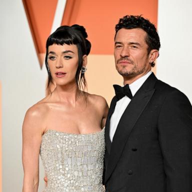 PHOTO: Katy Perry and Orlando Bloom attend the 2025 Vanity Fair Oscar Party Hosted By Radhika Jones at Wallis Annenberg Center for the Performing Arts on March 02, 2025 in Beverly Hills, California.