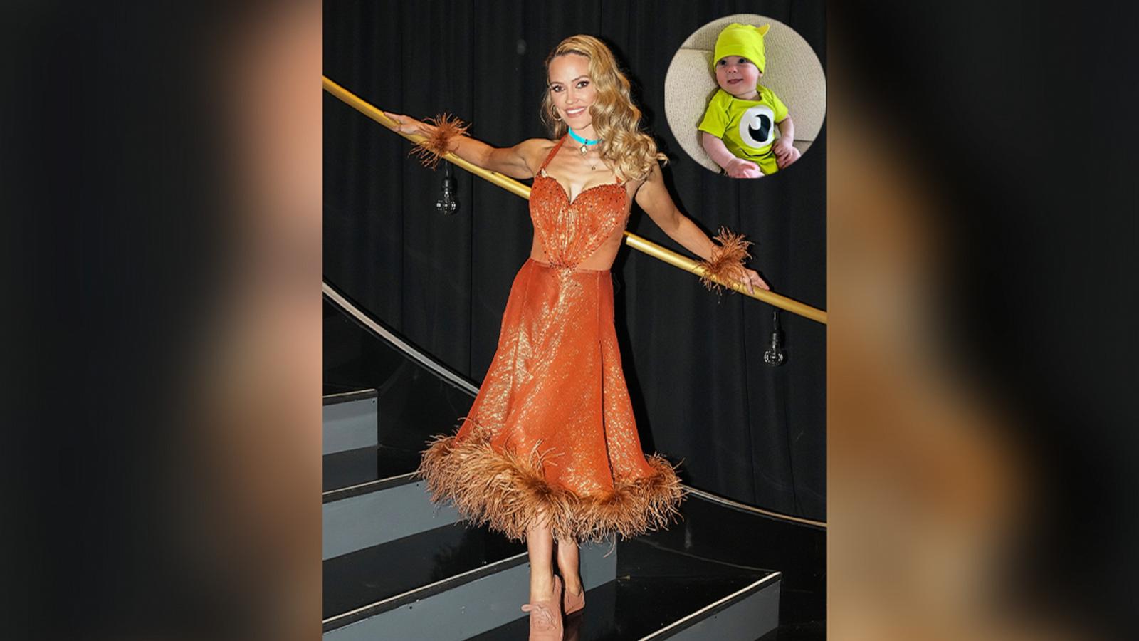 PHOTO: Peta Murgatroyd appears in this split main image with her four month old son, Rio.