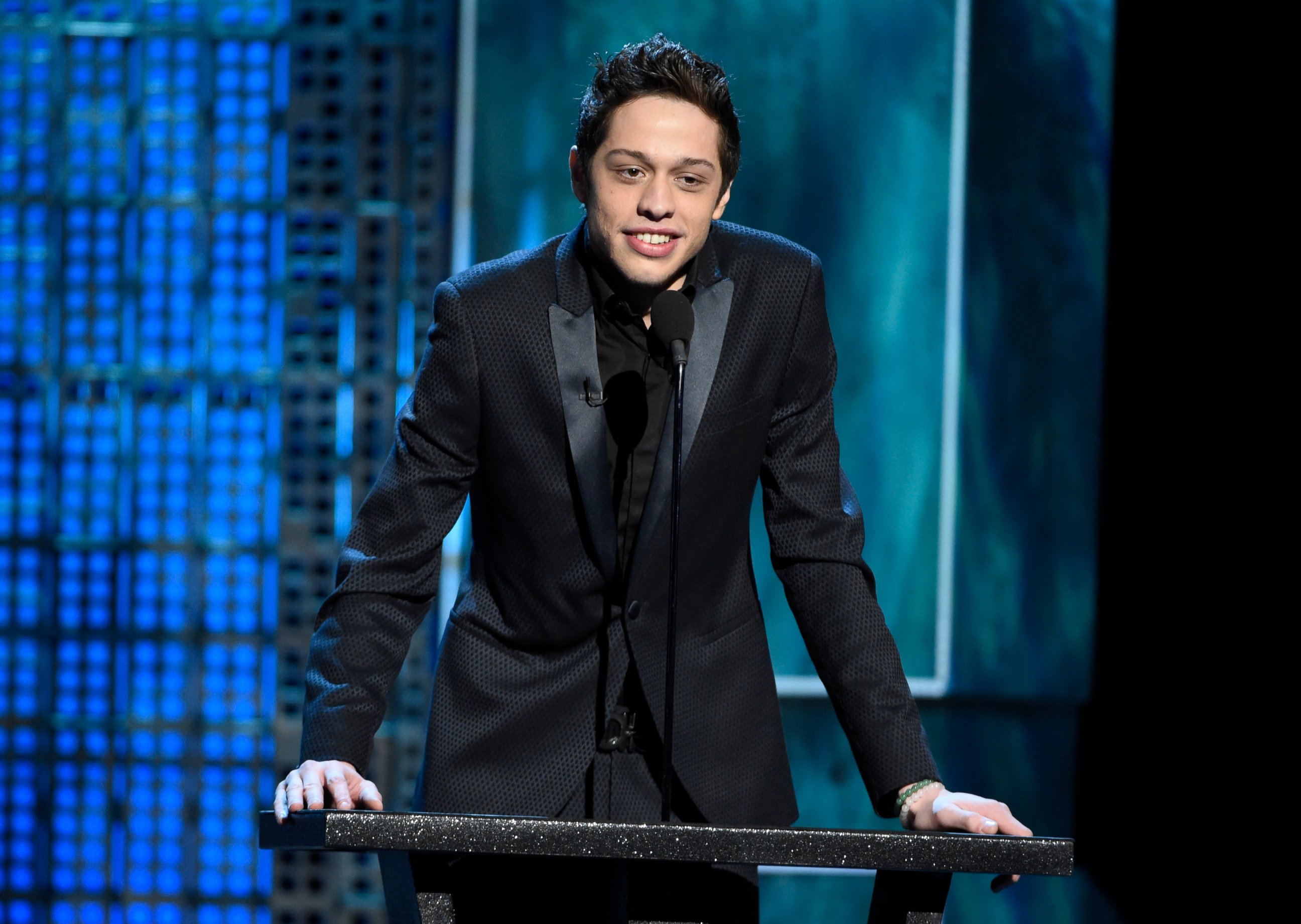 PHOTO: In this March 14, 2015, file photo, Pete Davidson speaks at a Comedy Central Roast in Culver City, Calif.