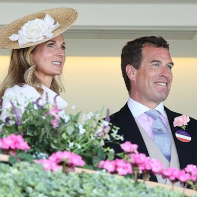 PHOTO: Harriet Sperling and Peter Phillips smile as they attend day one of Royal Ascot at Ascot Racecourse, on June 17, 2025, in Ascot, England. 