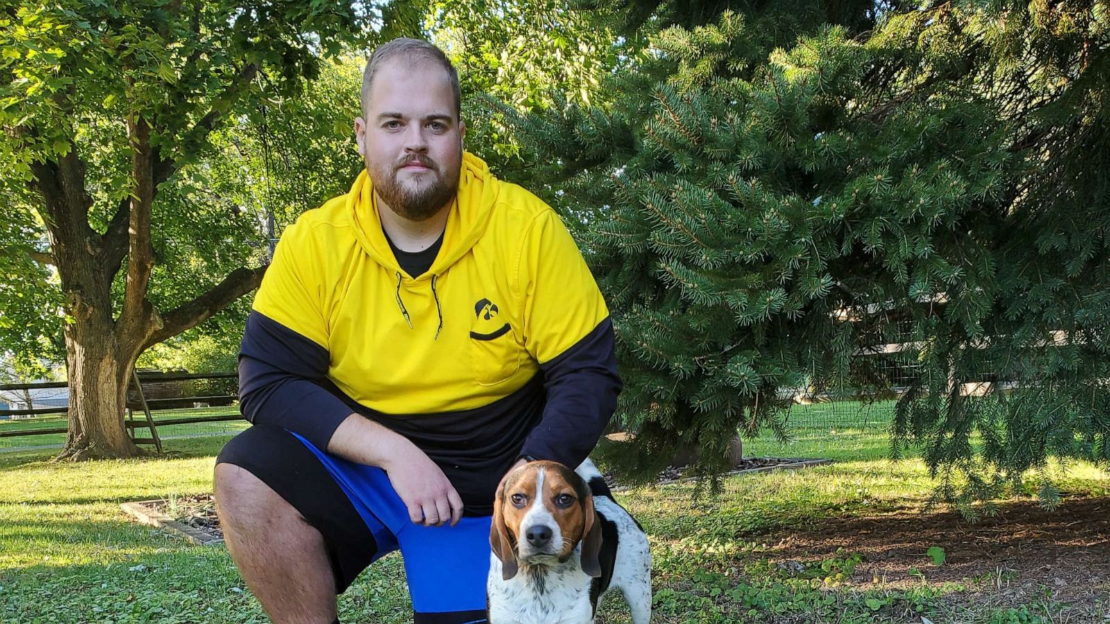 PHOTO: Peter Schoderbek with his dog, Toby.