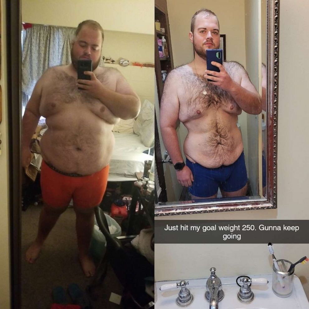 Peter Schoderbek's weight loss transformation. The college graduate and forester reached his weight loss goals in quarantine with small life changes. 