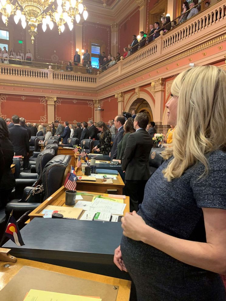 PHOTO: Colorado State Sen. Brittany Pettersen worked throughout her pregnancy.
