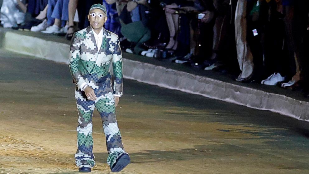 Pharrell Williams makes Louis Vuitton debut at star-studded show in Paris -  ABC News