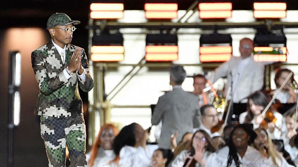 Pharrell Williams makes Louis Vuitton debut at star-studded show in Paris -  ABC News