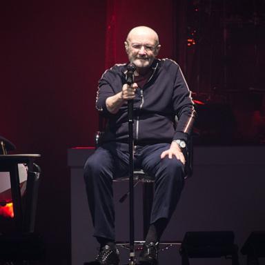 PHOTO: In this March 17, 2022, file photo, Phil Collins from Genesis performs at U Arena in Nanterre, France. 