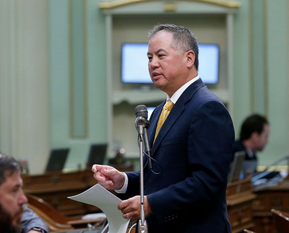 PHOTO:Assemblyman Phil Ting speaks during the Assembly session in Sacramento, Calif., Sept. 3, 2019.