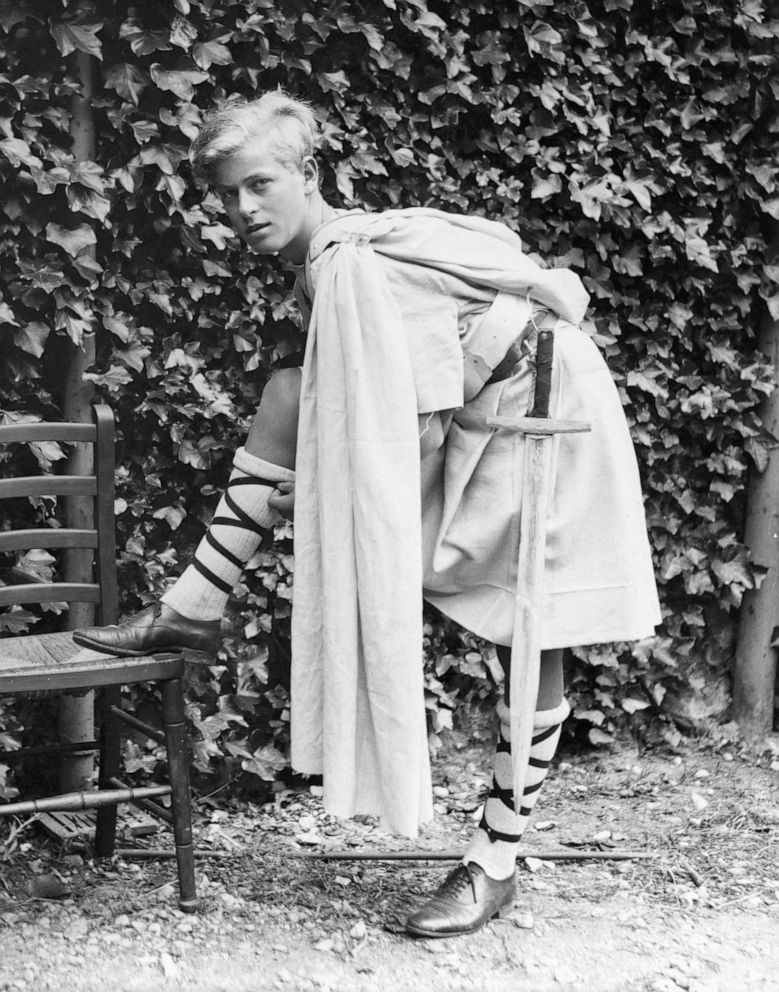 PHOTO: Prince Philip of Greece, later the Duke of Edinburgh, in costume for his role as Donalbane in a production of Macbeth at his Scottish school, Gordonstoun, circa 1935. 