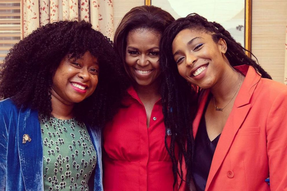 PHOTO: Phoebe Robinson and Jessica Williams interviewed Michelle Obama on "2 Dope Queens," in 2018.